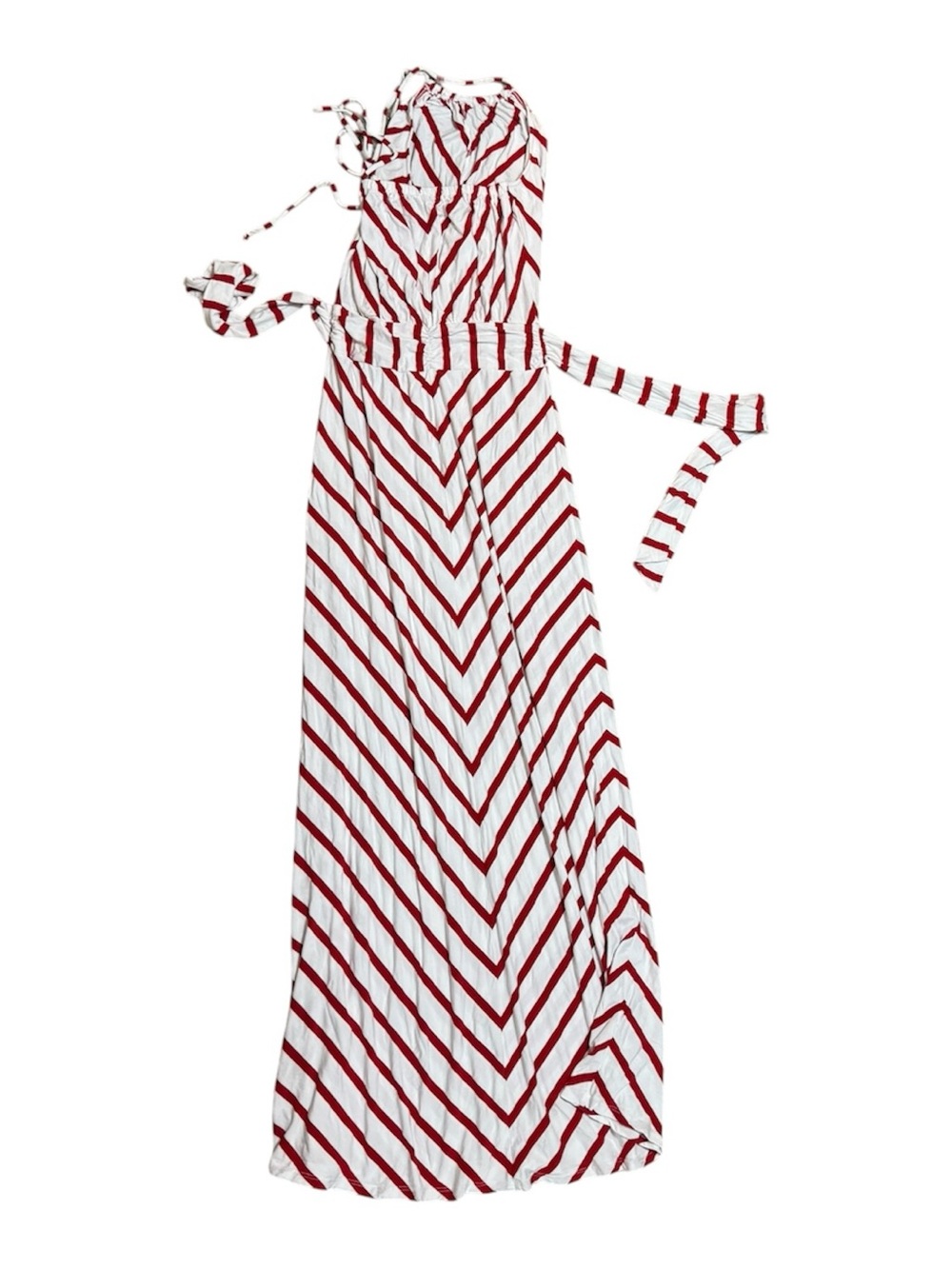 Michael stars Red and White Maxi Dress with Tie Waist
